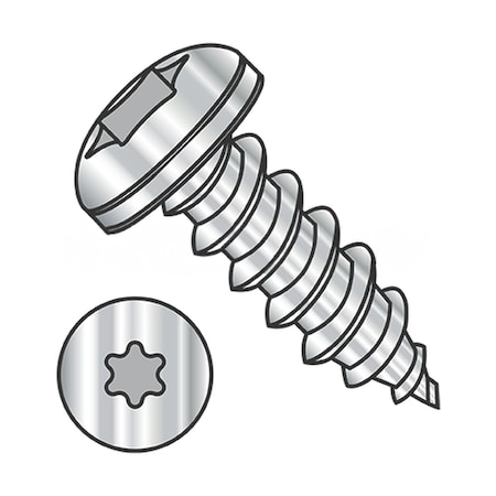 Usa Industrials Self-Drilling Screw, 1/4"-14 x 1 in, Plain 18-8 Stainless Steel Pan Head Torx Drive BULK-SCRW-13354